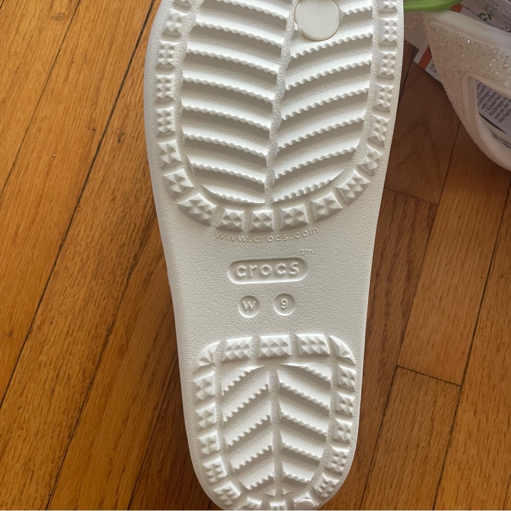 Crocs Women's Sloane Glitter Flip Flop Wedge Sandals White NWT - Picture 5 of 6